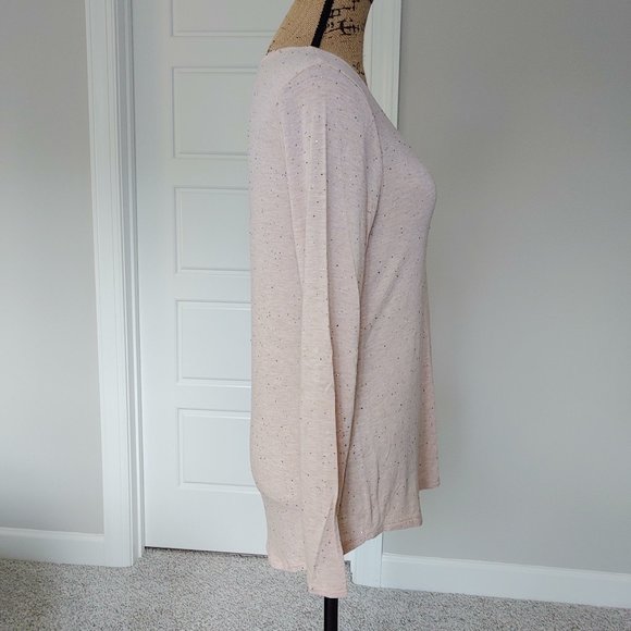 🛍️ BUNDLE ONLY | Apt 9 blush metallic sparkle top Small - Picture 3 of 14